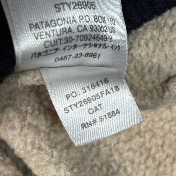 Patagonia Mens M Beige Oatmeal Woolie Fleece Pullover 1/2 Zip Jacket 26905 Gorp - Picture 7 of 10